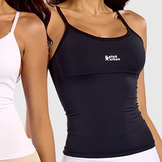 Kit 2 Regata Camiseta Alcinha Fitness Feminino Poliamida Black E White Colors P