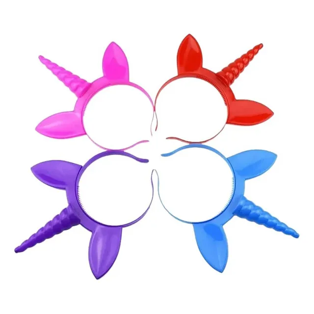 12 Diadema Vincha De Unicornio Led Brillante Niños Y Adultos