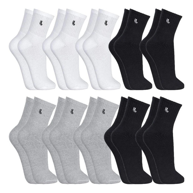 Kit Com 10 Pares De Meias Cano Médio Lupo Kit Com 10 Pares De Meias Cano Médio Lupo