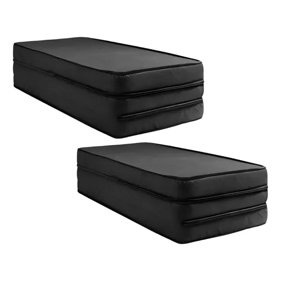 2 Puff Cama Casal Gordinho Puff Colchão Pratico 3 Em 1