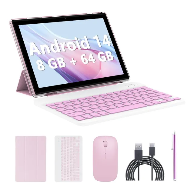 Tablet Android 14, Tabletas 2 En 1 De 10 Pulgadas Con Tecla