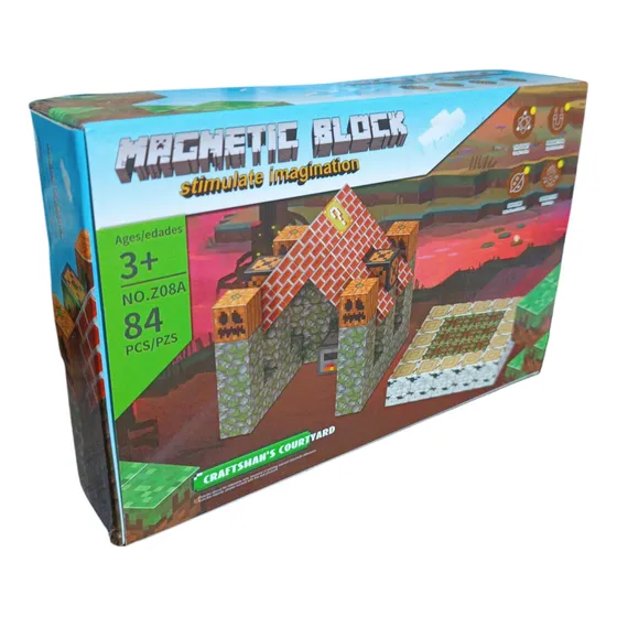 Bloques Magnéticos Para Armar Minecraft Viral 27-98pcs 84 Craftmans Courtyard