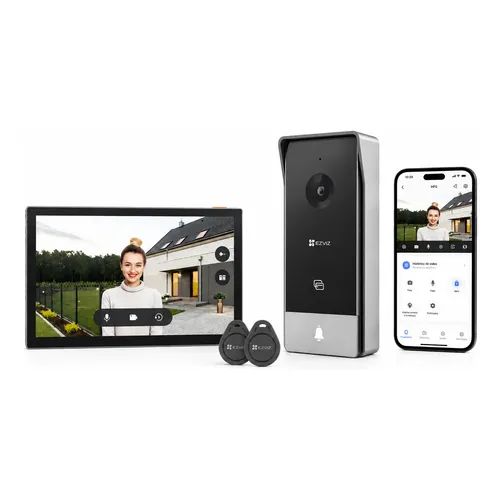 Porteiro Eletrônico Ezviz CS-HP4 Wi-Fi Para Porta Com Câmera Full