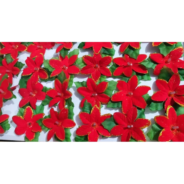 Serie Luces Led Roja Navideño Flor Nochebuena Luces Rojo