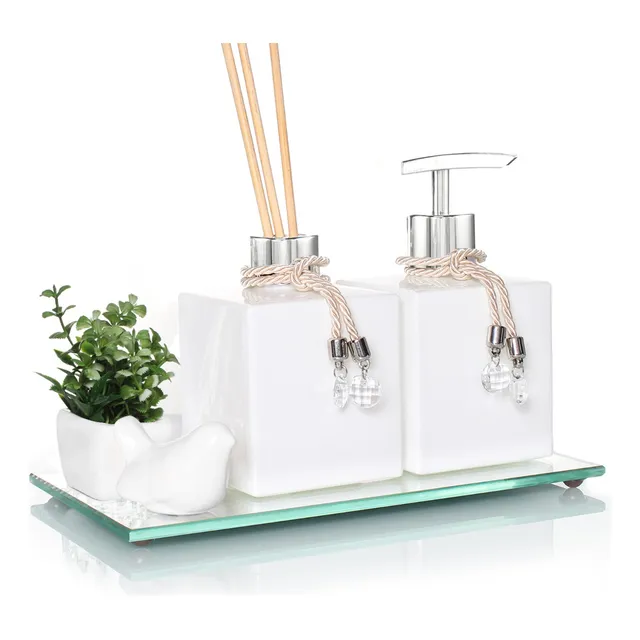 Kit Aromatizador De Ambiente Com Bandeja E Decoração