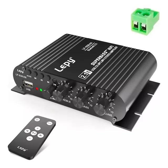 Amplificador 2.1 Hifi Stereo Subwoofer Con Bluetooth Usb 12v