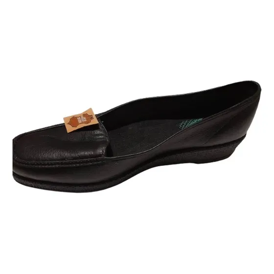 Zapatos Bajos Negros De Cuero Grueso Para Mujer Talla 39