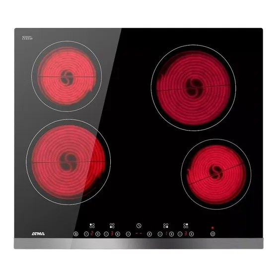 Anafe eléctrico - Atma CAE3040V 220V color negro - 4 hornallas