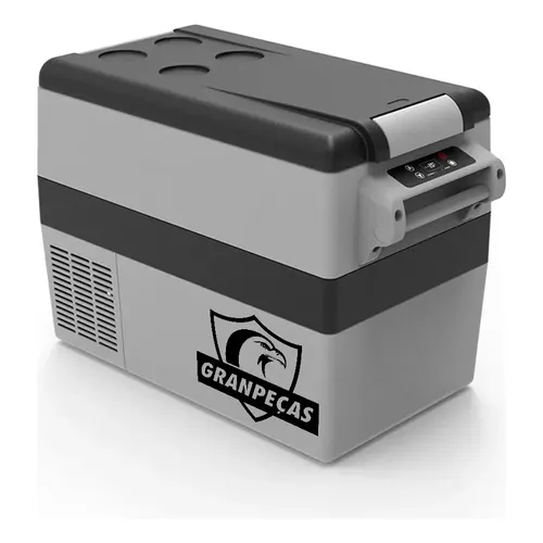Geladeira Portátil HenT Automotivo 42L Quadrivolt Bluetooth Cinza