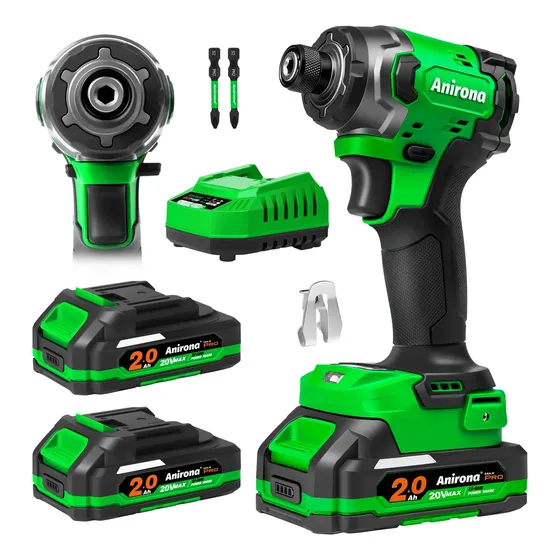 Atornillador De Impacto Sin Carbón 1/4 2baterías Anirona Pro