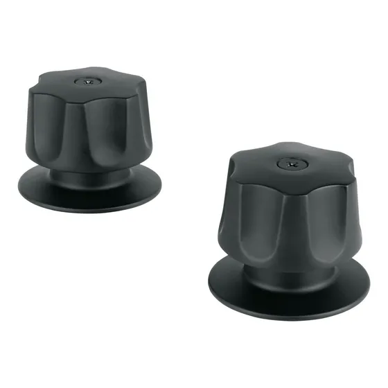 Juego 2 Manerales Hex Metálicos Negro P/regadera Basic 46881 Acabado Mate