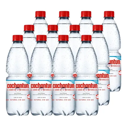 Agua mineral Cachantun Água sin gas botella 600 mL pack x 12 u