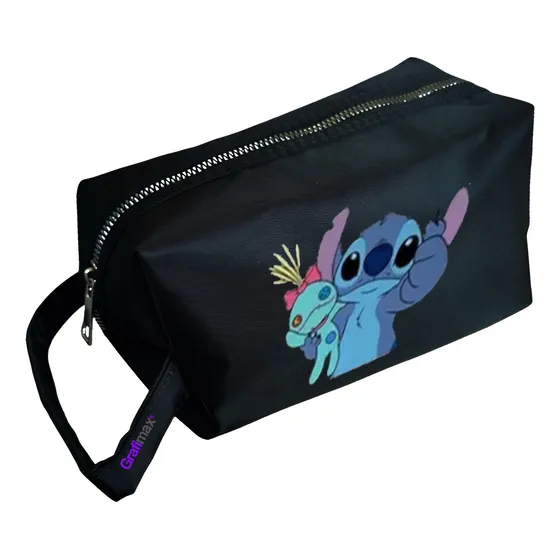 Estuche Cierre Stitch Muñeca De Lilo Negro Grafimax