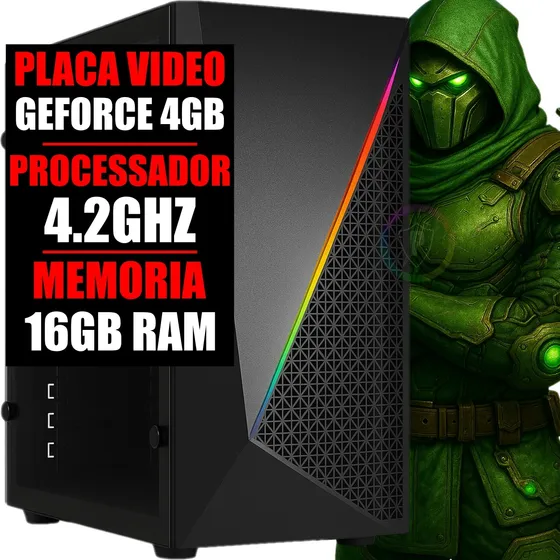 Pc Gamer Cpu Amd 4.2ghz / Geforce 4gb / 16gb Ram / Ssd 480gb