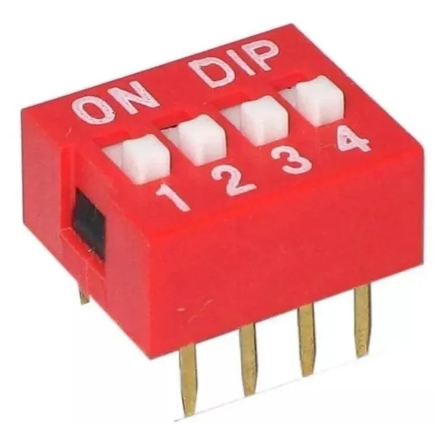 Interruptor Dip Switch 4 Bits  Pack 100 Piezas