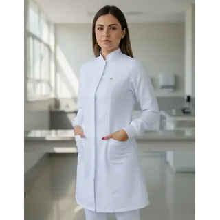 Jaleco Feminino Manga Longa Gabardine/enfermeira/médica