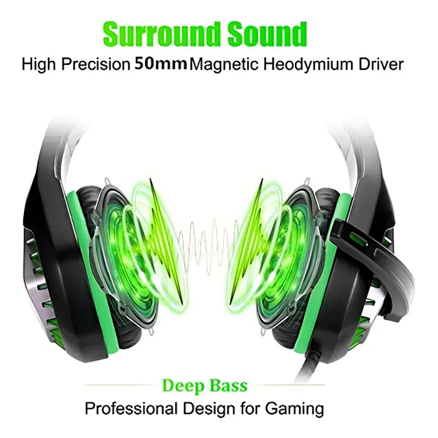 Pacrate Stereo Gaming Headset Auriculares Con Microfono Par