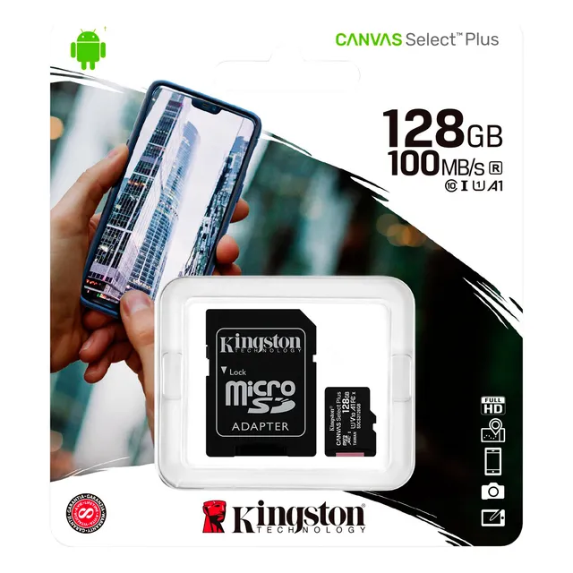 Memoria Micro Sd Xc + Adaptador Sd 128gb Kingston Clase 10