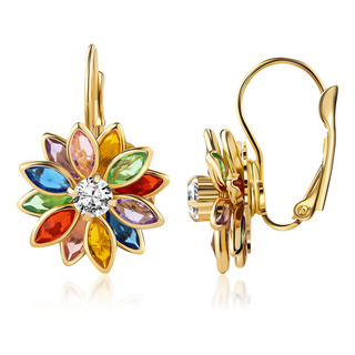 Barzel Pendientes De Flores Chapados En Oro De 18 Quilates Barzel Pendientes De Flores Chapados En Oro De 18 Quilates