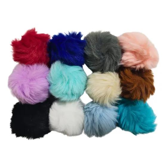 Pompón Piel Sintética Varios Colores Pack 50 Unidades