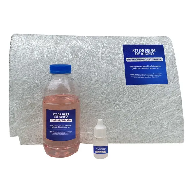 Kit De Fibra De Vidrio 1/4 De Kg + Catalizador + Tela
