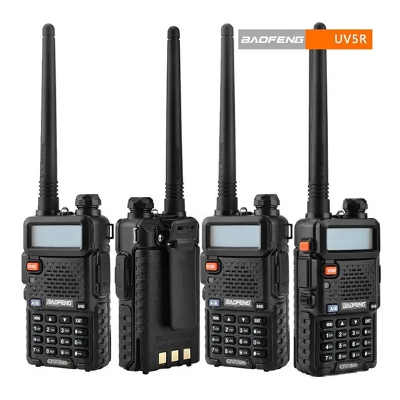 Walkie-talkie Baofeng Analogical UV-5R com 4 rádios - preto 127/220V
