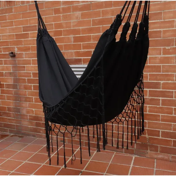 Hamaca Chinchorro Doble En Algodón Con Flecos 