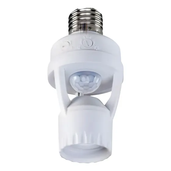 Sensor De Presença Com Fotocélula Para Lâmpada Soquete Cor Branco