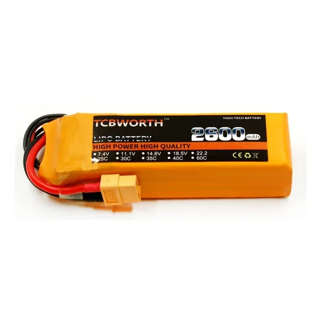 Batería Lipo 7.4v 2s 2600mah 25c (16x34x120mm)