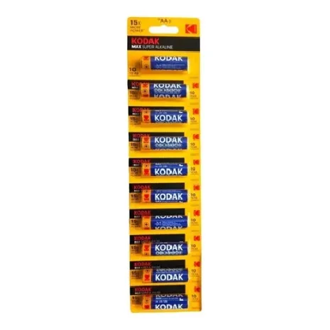 Tira X10 Pilas Aa Alcalina Marca Kodak 1,5v Aa Blister De 10