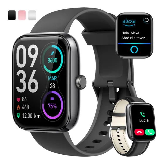 Smartwatch Mujer Hombre Reloj Inteligente Bt Llamadas Alexa 