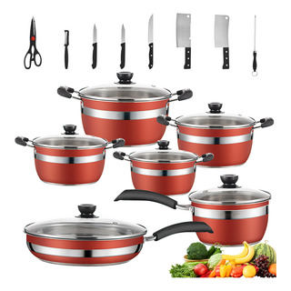 20pzs Completa Bateria De Cocina Antiadherente Inoxidable 20pzs Completa Bateria De Cocina Antiadherente Inoxidable