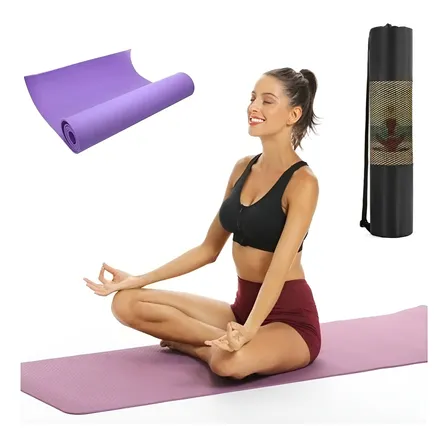 Colchoneta Mat Yoga Pvc 4mm Pilates Alfombra Ejercicio Bolsa