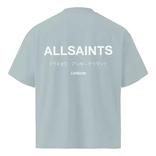 Allsaints Playera Oversized De Hombre Clasico Acero Acero Underground L Lisa