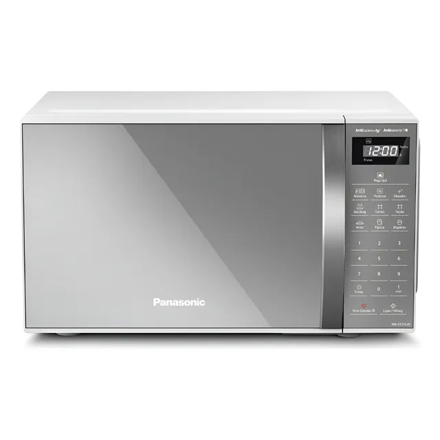 Microondas Panasonic Nn-st27lwru 21l Branco Espelhado Tecnologia Pega Fácil