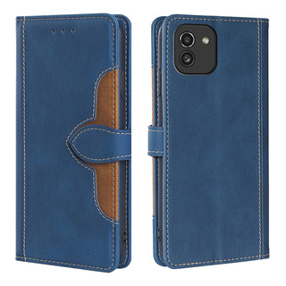 Sk Funda De Teléfono De Piel Azul Para Samsung Galaxy A03 166 M Sk Funda De Teléfono De Piel Azul Para Samsung Galaxy A03 166 M