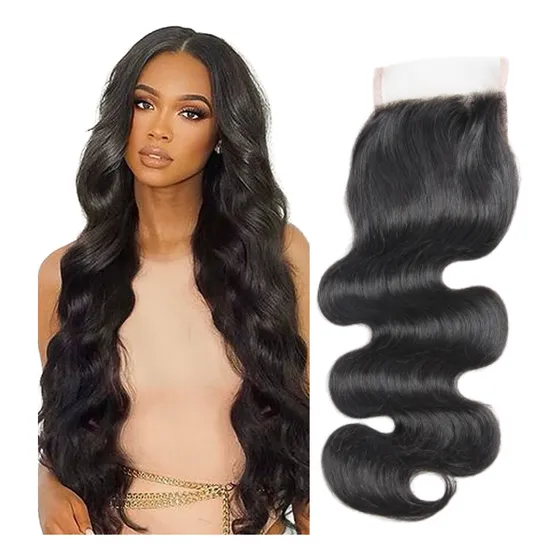 Aplique Top Closure Cabelo Natural Ondulado Repartição Livre