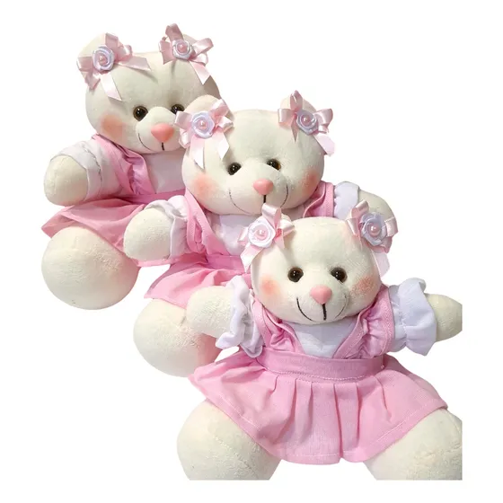 Trio Ursa Urso Decoração Quarto Bebê Menina Menino