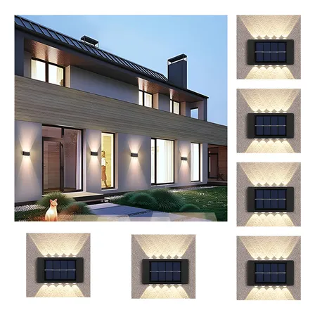 Kit 6 Arandela Luminária Lâmpada Led De Parede Sensor Solar