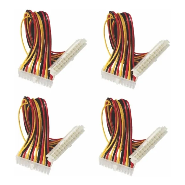 Cable Extension Fuente De Poder Pc 24 Pines Atx Pack 4 Pzas 
