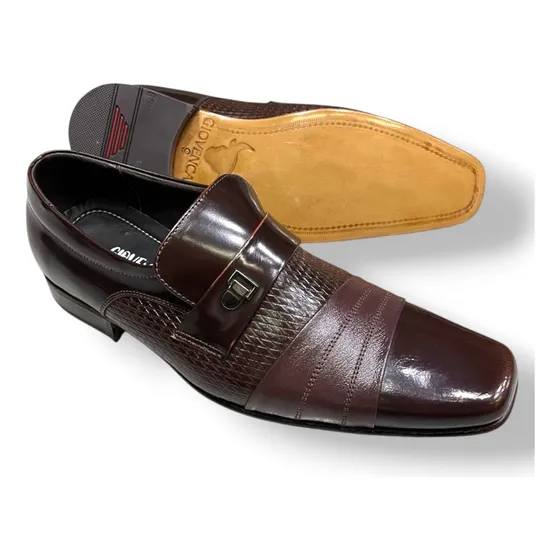 Mocasín Slipper Giovenca Corbata Hombre 100 Cuero Original
