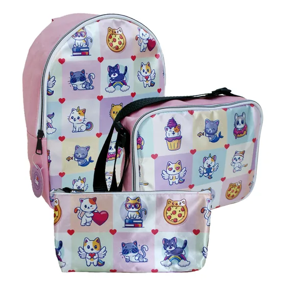 Combo Escolar Para Niñas Cats