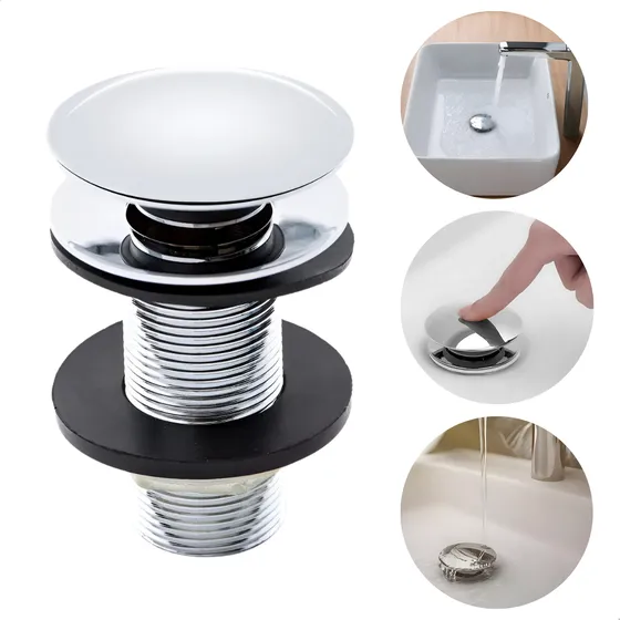 Válvulas Click Up Luxo Inox 3cm 7/8 Banheiro Lavatório