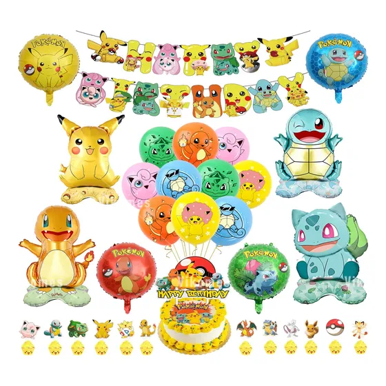 Cotillón Pokemon Decoración Cumpleaños Pokemon Pikachu Ii