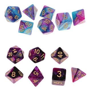 14x Dados D20-d4 Dado De Doble Colores For Rpg D&d Juego 14x Dados D20-d4 Dado De Doble Colores For Rpg D&d Juego