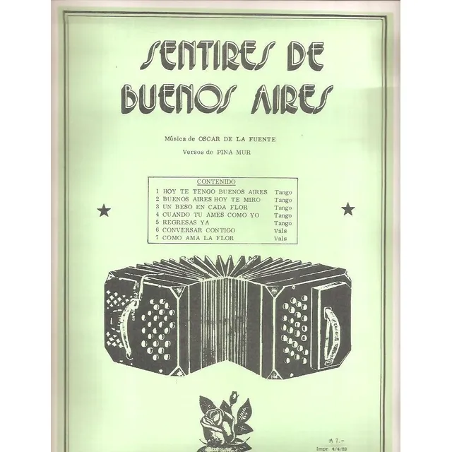Sentires De Buenos Aires Tango Vals 7 Partituras Y Letras 