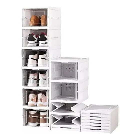 Zapatera Plegable Organizador 6 Niveles Una Pieza Firme Color Blanco