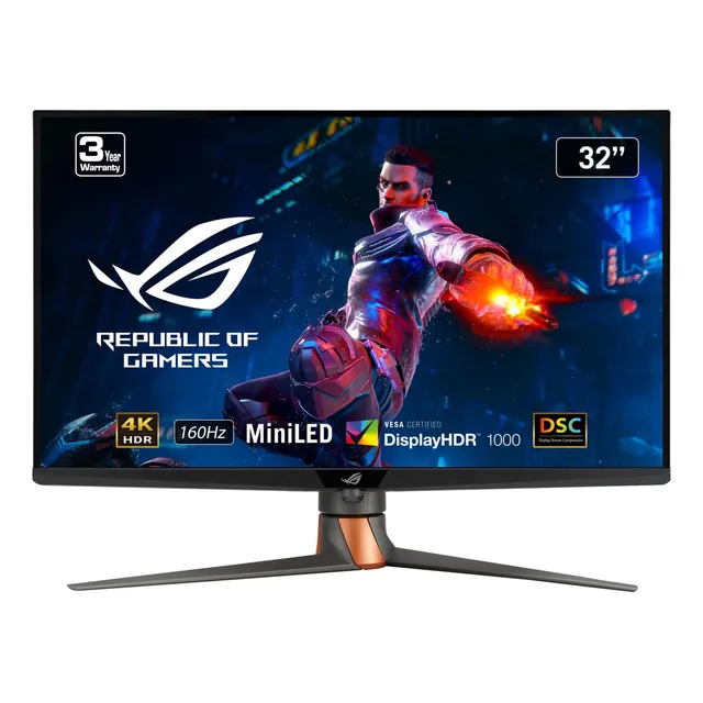 Asus Rog Swift 32 Pulgadas 4k Mini Monitor Led Para Juegos (pg32uqxr) -uhd (3840 X 2160), 160hz, 1ms, Ips Rápido, Atenuación Local, Freesync Premium Pro, Hdmi 2.1, Displayport 2.1 Con Dsc, Quantum