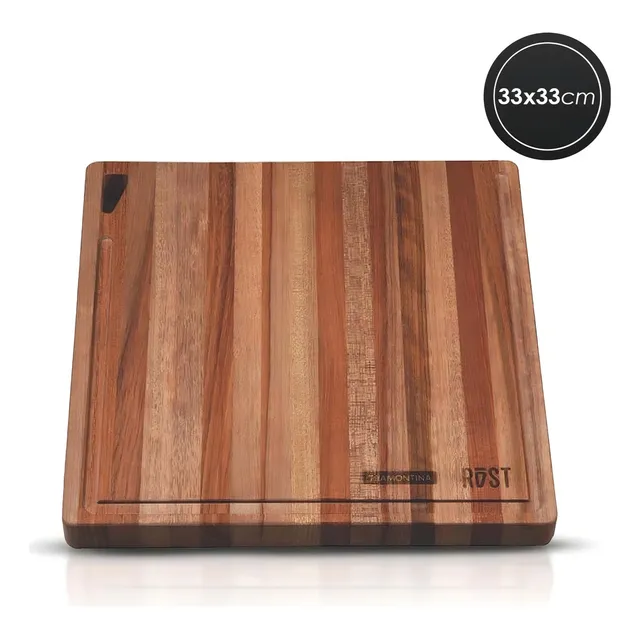 Tabla Tramontina Rost Cuadrada de Madera de Jatoba, 33 x 33 cm, Color Marrón