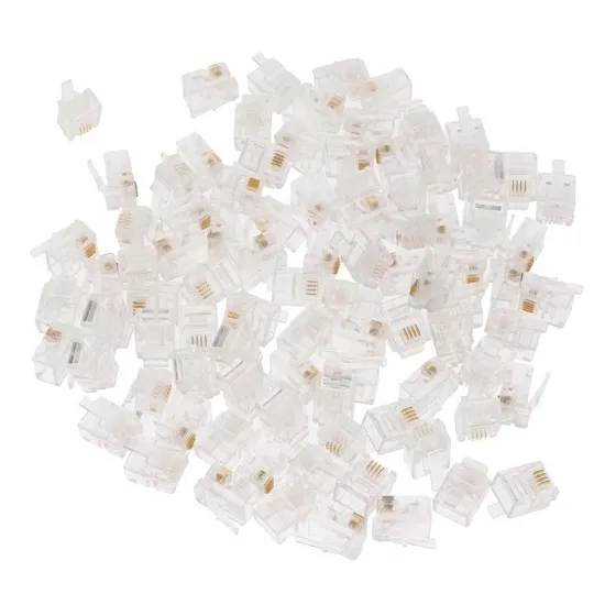 100 Piezas Rj11 Rj-11 6p4c Enchufe Modular Cable De